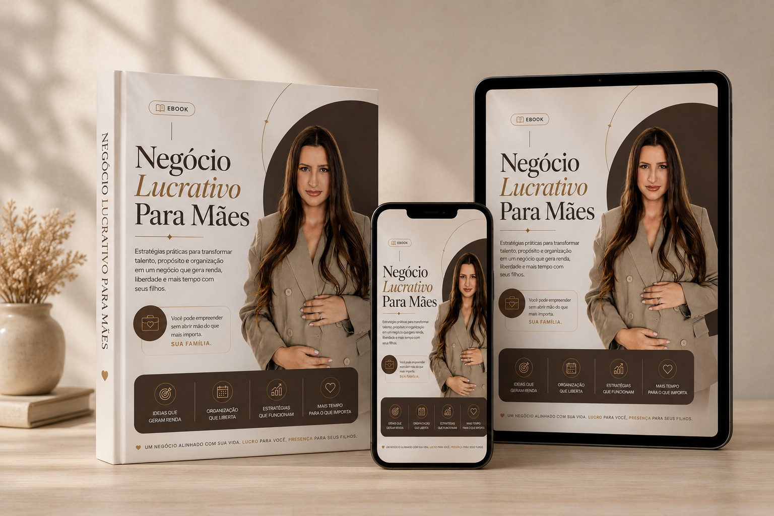 Mockup do ebook Negócio Lucrativo Para Mães
